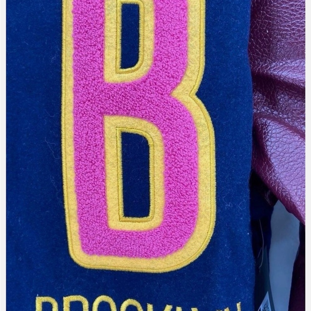 New Era Brooklyn Nets Varsity Jacket - Navy, Yellow, Maroon - Picture 3 of 4